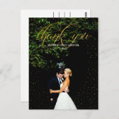 Gold Confetti Wedding Vielen Dank Postcard Postkarte (Vorne/Hinten)
