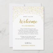 Gold Confetti Wedding Willkommensnote | Eigene Far Einladung (Vorderseite)