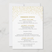 Gold Confetti Wedding Willkommensnote | Eigene Far Einladung (Rückseite)