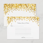Gold Confetti Wedding Wünsche & Advice Cards Hinweiskarte (Vorne/Hinten)