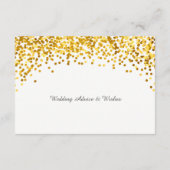 Gold Confetti Wedding Wünsche & Advice Cards Hinweiskarte (Rückseite)