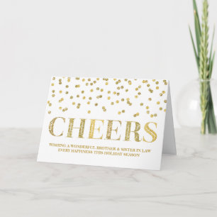 Gold Confetti Weihnachtsbruder & Schwester des Rec Feiertagskarte