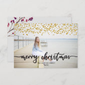 Gold Confetti Weihnachtskarten Dankeskarte (Vorne/Hinten)