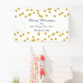 Gold Confetti Weihnachtsmuster mit Blue Banner (Insitu)