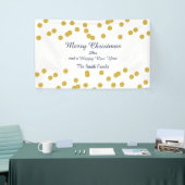 Gold Confetti Weihnachtsmuster mit Blue Banner (Messeveranstaltung)