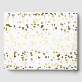 Gold Confetti Weißes Elegantes Hochzeitsslima Gästebuch (Rückseite)