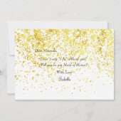 Gold Confetti - Werden Sie meine Trauzeugin-Karte  Einladung (Rückseite)