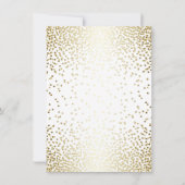 Gold Confetti White Elegant Save the Date (Rückseite)