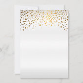 Gold Confetti & White Rehearsal Dinner Einladung (Rückseite)