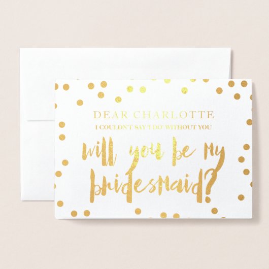 Gold Confetti wird mein Foto sein Folienkarte (Vorderseite mit Umschlag)