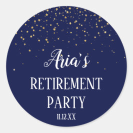 Gold Confetti zu Navy Blue Umschlag Aufklebern Runder Aufkleber