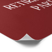 Gold Confetti zum Burgund-Rente-Party Willkommen Poster (Ecke)