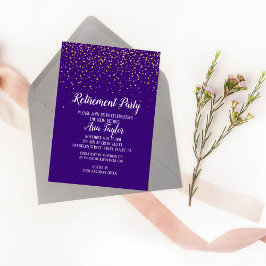 Gold Confetti zur Einladung zur Lila Pensionierung