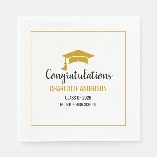 Gold Congrats Graduation Serviette (Vorderseite)