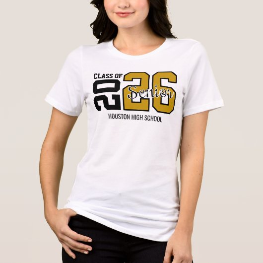 Gold Congrats Graduation Tri-Blend Shirt (Vorderseite)