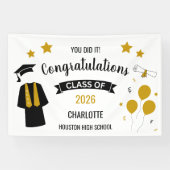 Gold Congratulations Graduation Banner (Horizontal)