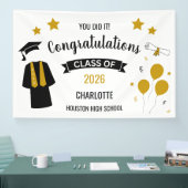 Gold Congratulations Graduation Banner (Messe)