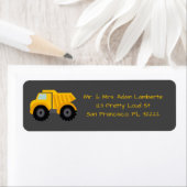 Gold Construction Dump Truck Return Address Label (Insitu)