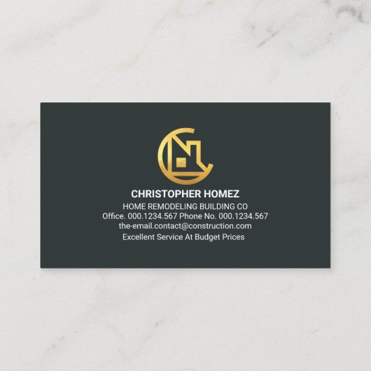 Gold Contractor Tools Contractor Visitenkarte (Rückseite)