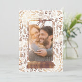 Gold Copper Botanical Modern Glam Holiday Foto Feiertagskarte (Stehend Vorderseite)