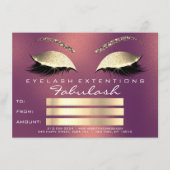 Gold Copper Lashes Extensions Makeup Certificate G (Vorderseite)