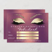 Gold Copper Lashes Extensions Makeup Certificate G (Vorne/Hinten)