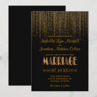 Gold Copper Star Regendusche & Black Wedding