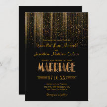 Gold Copper Star Regendusche & Black Wedding