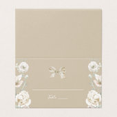 Gold Coquette Bow Floral Wedding Tischnummer (Außenseite Aufgefaltet)