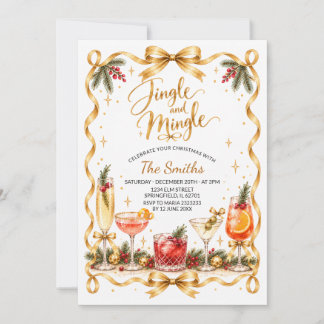 Gold Coquette Jingle und Mingle Weihnachtsfeier Einladung