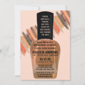Gold Coral Glitzer Nail Polnischer Wellness-Center Einladung (Vorderseite)