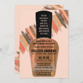 Gold Coral Glitzer Nail Polnischer Wellness-Center Einladung (Vorne/Hinten)