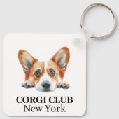 Gold Corgi Custom Club Thema Schlüsselanhänger (Rückseite)