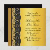 Gold Corporate Open House mit Lace Einladung (Vorne/Hinten)