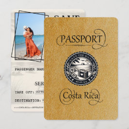 Gold Costa Rica Passport Save The Date