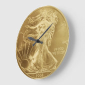 Gold Counter Wall Clock Große Wanduhr (Winkel)