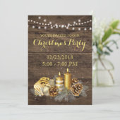 Gold Country Rustikale Weihnachtsfeier Party Einla Einladung (Stehend Vorderseite)