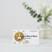 Gold Country Western Stars Design Business Card Visitenkarte (Stehend Vorderseite)