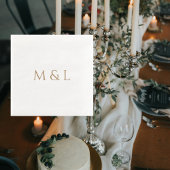 Gold Couple Initials Wedding Serviette