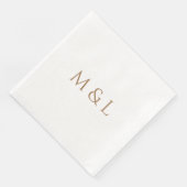 Gold Couple Initials Wedding Serviette (Ecke)