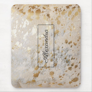 Gold Cowhide Personalisiert Print Metallic Mouse P Mousepad