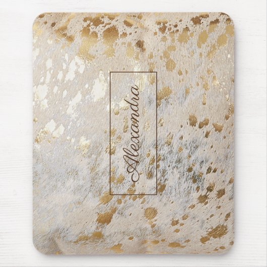 Gold Cowhide Personalisiert Print Metallic Mouse P Mousepad (Vorne)