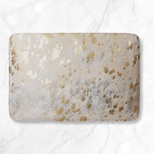 Gold Cowhide Print Metallic Badematte
