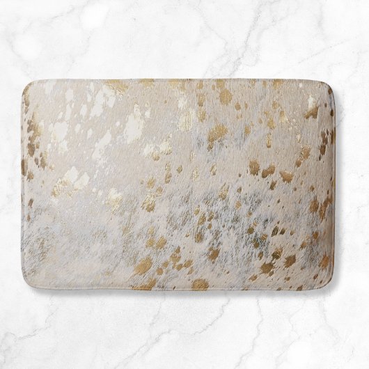 Gold Cowhide Print Metallic Badematte
