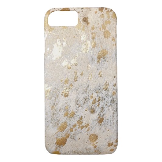 Gold Cowhide Print Metallic Case-Mate iPhone Hülle (Rückseite)
