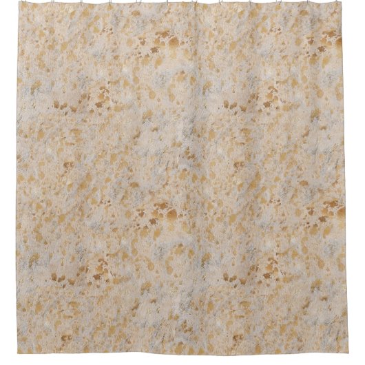 Gold Cowhide Print Metallic Duschvorhang (Vorderseite)