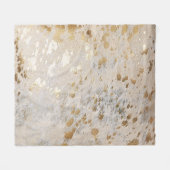 Gold Cowhide Print Metallic Fleecedecke (Vorderseite (Horizontal))