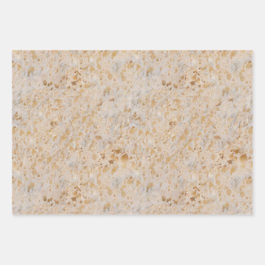 Gold Cowhide Print Metallic Geschenkpapier Set (Vorderseite 2)