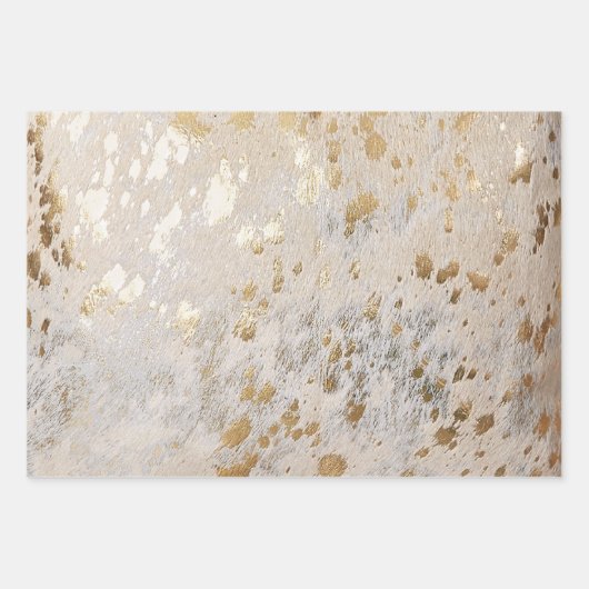 Gold Cowhide Print Metallic Geschenkpapier Set (Vorderseite 3)