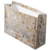 Gold Cowhide Print Metallic Große Geschenktüte (Vorderseite Schrägansicht)